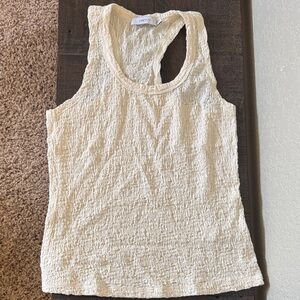 Greylin Off-White Textured racer back Tank Top